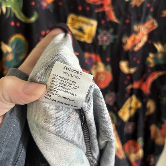 Dangerfield Dinosaur Dress Size 18 Tattoo Print Shirt Dress Length Cap Sleeve - Picture 6 of 7